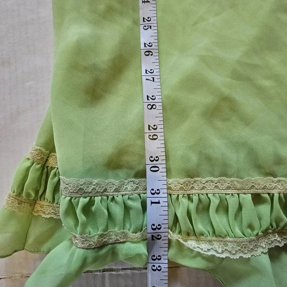 Sheer Lime Green Lingerie Ruffle Hem/ Bust SZ M by‎ Delicates Romantic,Fairycore - Picture 11 of 15